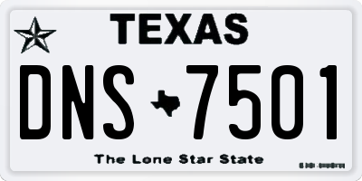 TX license plate DNS7501