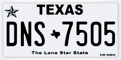 TX license plate DNS7505