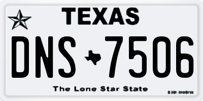 TX license plate DNS7506