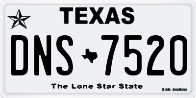 TX license plate DNS7520
