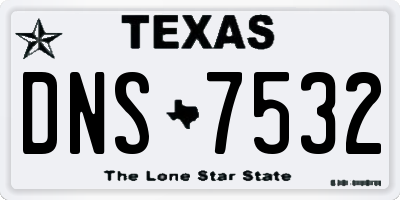 TX license plate DNS7532