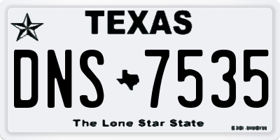 TX license plate DNS7535