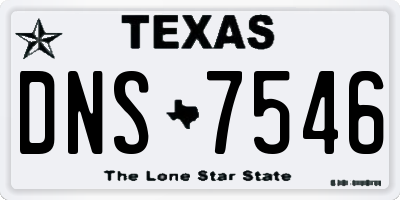 TX license plate DNS7546