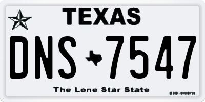 TX license plate DNS7547