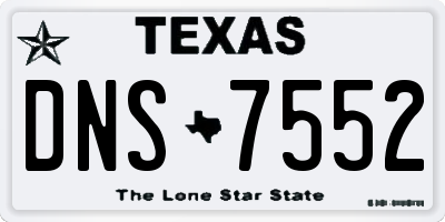 TX license plate DNS7552