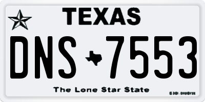 TX license plate DNS7553