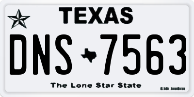 TX license plate DNS7563