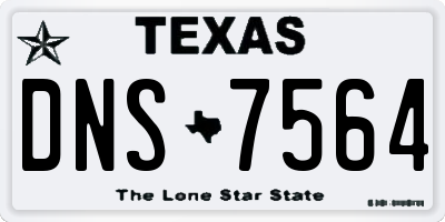 TX license plate DNS7564