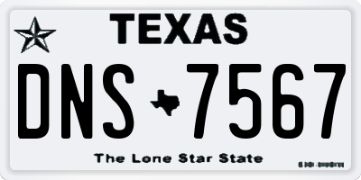 TX license plate DNS7567