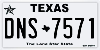 TX license plate DNS7571