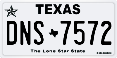 TX license plate DNS7572