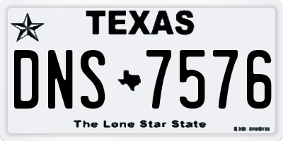TX license plate DNS7576