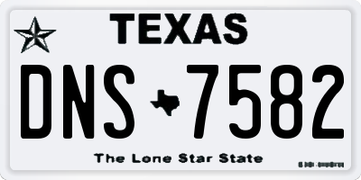 TX license plate DNS7582