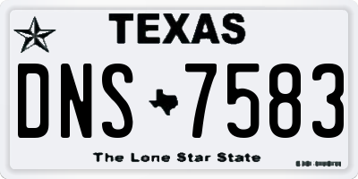 TX license plate DNS7583