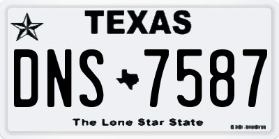 TX license plate DNS7587