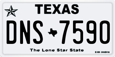 TX license plate DNS7590