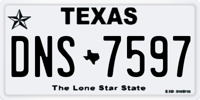 TX license plate DNS7597