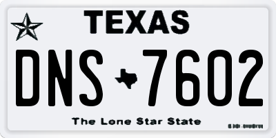 TX license plate DNS7602