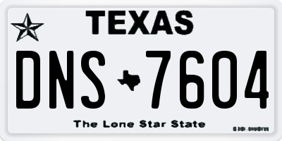 TX license plate DNS7604
