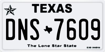 TX license plate DNS7609
