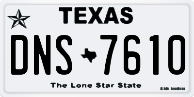 TX license plate DNS7610