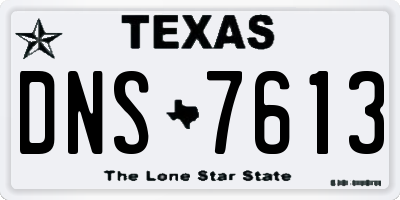 TX license plate DNS7613