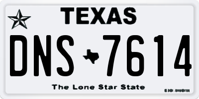 TX license plate DNS7614