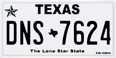 TX license plate DNS7624