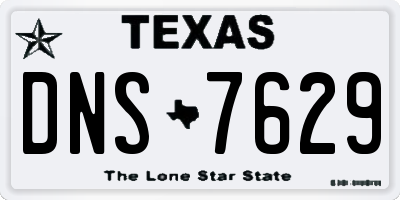 TX license plate DNS7629