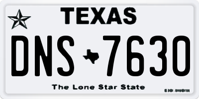 TX license plate DNS7630