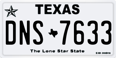 TX license plate DNS7633