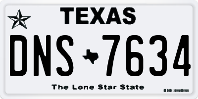 TX license plate DNS7634