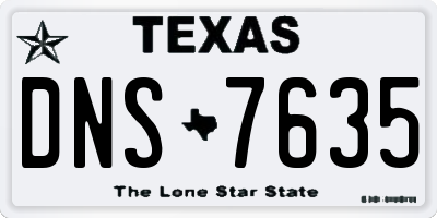 TX license plate DNS7635