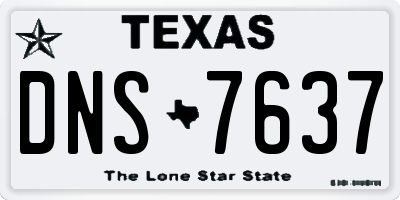 TX license plate DNS7637