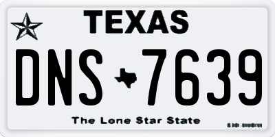 TX license plate DNS7639