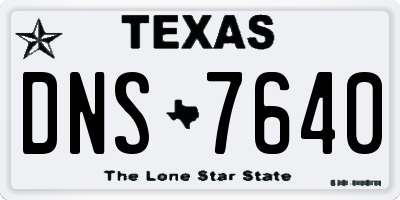 TX license plate DNS7640