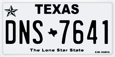 TX license plate DNS7641