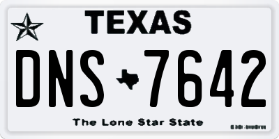 TX license plate DNS7642