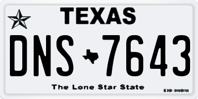 TX license plate DNS7643