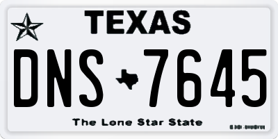 TX license plate DNS7645