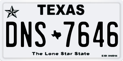 TX license plate DNS7646