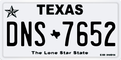 TX license plate DNS7652
