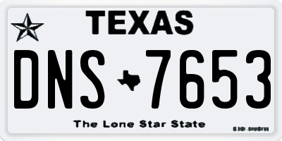 TX license plate DNS7653