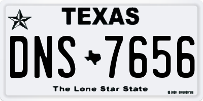 TX license plate DNS7656