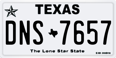 TX license plate DNS7657