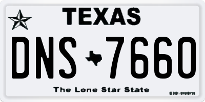 TX license plate DNS7660