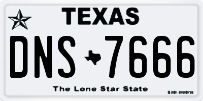 TX license plate DNS7666