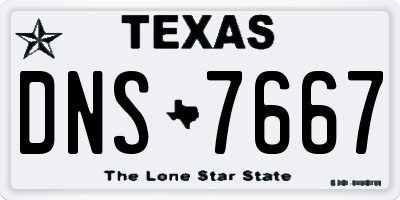 TX license plate DNS7667