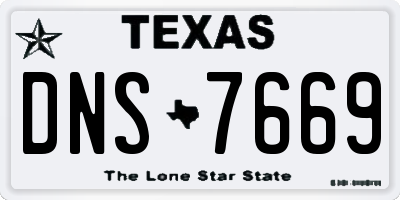 TX license plate DNS7669