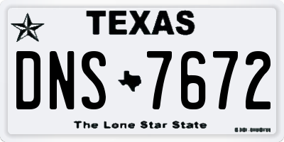 TX license plate DNS7672